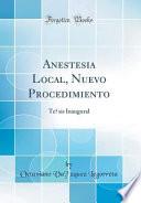 libro Anestesia Local, Nuevo Procedimiento